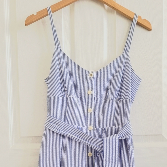 J. Crew Tie-waist midi dress in seersucker, size 2 - Picture 8 of 16